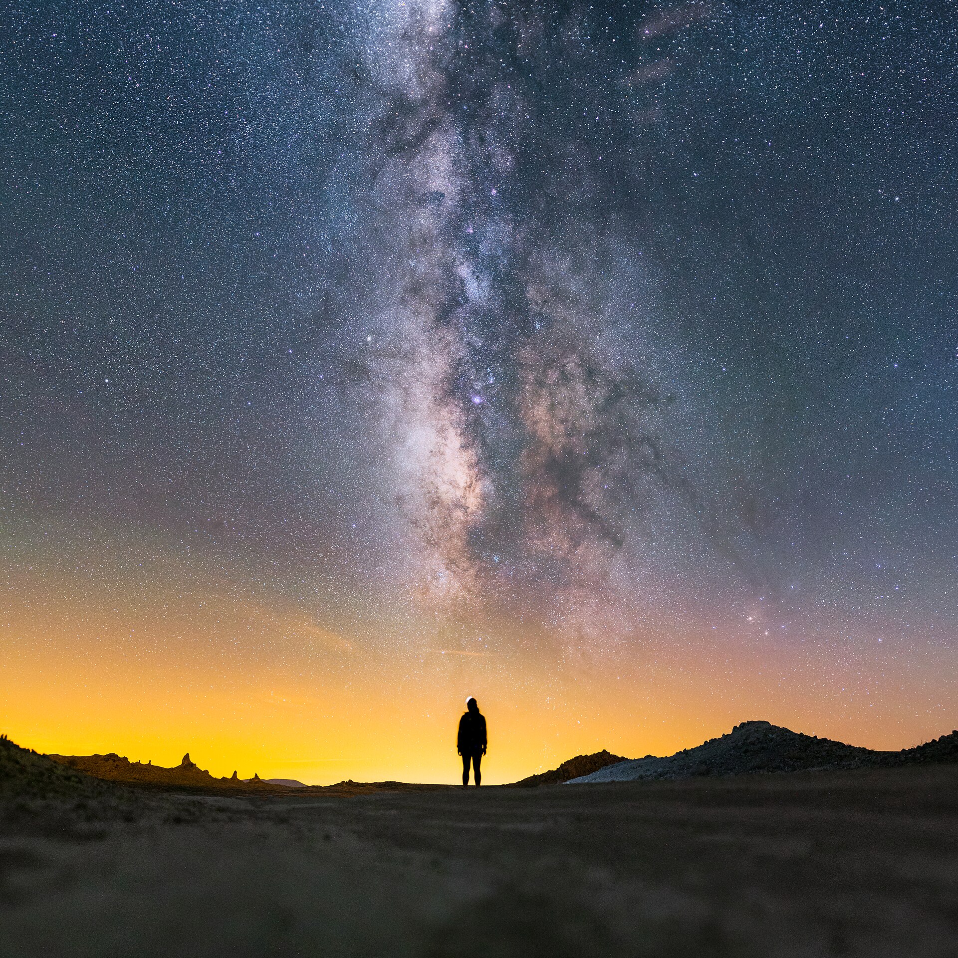 The Milky Way over a desert night sky